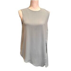 Babaton Sleeveless Blouse Top Women's Small Green Asymmetrical Hem‎ Side Slit